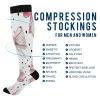 SKYSHU Bow Pink Compression Socks for Women Men(1 Pair), Non-Slip Circulation Knee High Stockings Long Tube Stocking for Running Cycling Travel Nurse Medical,20-30 mmHg view 4