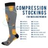 SKYSHU Halloween Cat Compression Socks for Women Men(1 Pair), Non-Slip Circulation Knee High Stockings Long Tube Stocking for Running Cycling Travel Nurse Medical,20-30 mmHg view 4