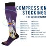 SKYSHU Halloween Gnome Compression Socks for Women Men(1 Pair), Non-Slip Circulation Knee High Stockings Long Tube Stocking for Running Cycling Travel Nurse Medical,20-30 mmHg view 4
