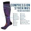 SKYSHU Halloween Cat Compression Socks for Women Men(1 Pair), Non-Slip Circulation Knee High Stockings Long Tube Stocking for Running Cycling Travel Nurse Medical,20-30 mmHg view 4