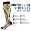 SKYSHU Aztec Compression Socks for Women Men(1 Pair), Non-Slip Circulation Knee High Stockings Long Tube Stocking for Running Cycling Travel Nurse Medical,20-30 mmHg view 4