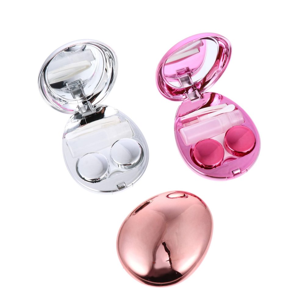 Gogogmee 3pcs Mini Case Soak Compact and Portable Travel Case for Eye Lenses for Glasses