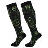 SKYSHU Halloween Ghost Compression Socks for Women Men(1 Pair), Non-Slip Circulation Knee High Stockings Long Tube Stocking for Running Cycling Travel Nurse Medical,20-30 mmHg view 1