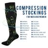 SKYSHU Halloween Ghost Compression Socks for Women Men(1 Pair), Non-Slip Circulation Knee High Stockings Long Tube Stocking for Running Cycling Travel Nurse Medical,20-30 mmHg view 4