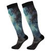 SKYSHU Halloween Castle Compression Socks for Women Men(1 Pair), Non-Slip Circulation Knee High Stockings Long Tube Stocking for Running Cycling Travel Nurse Medical,20-30 mmHg view 1