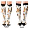SKYSHU Halloween Gnome Compression Socks for Women Men(1 Pair), Non-Slip Circulation Knee High Stockings Long Tube Stocking for Running Cycling Travel Nurse Medical,20-30 mmHg view 2