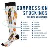 SKYSHU Halloween Gnome Compression Socks for Women Men(1 Pair), Non-Slip Circulation Knee High Stockings Long Tube Stocking for Running Cycling Travel Nurse Medical,20-30 mmHg view 4