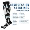SKYSHU Halloween Ghost Compression Socks for Women Men(1 Pair), Non-Slip Circulation Knee High Stockings Long Tube Stocking for Running Cycling Travel Nurse Medical,20-30 mmHg view 4