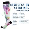 SKYSHU Butterfly Compression Socks for Women Men(1 Pair), Non-Slip Circulation Knee High Stockings Long Tube Stocking for Running Cycling Travel Nurse Medical,20-30 mmHg view 4