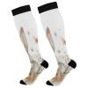 SKYSHU Cute Bunny Compression Socks for Women Men(1 Pair), Non-Slip Circulation Knee High Stockings Long Tube Stocking for Running Cycling Travel Nurse Medical,20-30 mmHg view 1