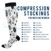 SKYSHU Halloween Skull Candy Compression Socks for Women Men(1 Pair), Non-Slip Circulation Knee High Stockings Long Tube Stocking for Running Cycling Travel Nurse Medical,20-30 mmHg view 4