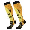 SKYSHU Halloween Pumpkin Compression Socks for Women Men(1 Pair), Non-Slip Circulation Knee High Stockings Long Tube Stocking for Running Cycling Travel Nurse Medical,20-30 mmHg view 1