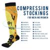 SKYSHU Halloween Pumpkin Compression Socks for Women Men(1 Pair), Non-Slip Circulation Knee High Stockings Long Tube Stocking for Running Cycling Travel Nurse Medical,20-30 mmHg view 4