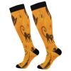 SKYSHU Halloween Cat Compression Socks for Women Men(1 Pair), Non-Slip Circulation Knee High Stockings Long Tube Stocking for Running Cycling Travel Nurse Medical,20-30 mmHg view 1