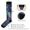SKYSHU Peacock Compression Socks for Women Men(1 Pair), Non-Slip Circulation Knee High Stockings Long Tube Stocking for Running Cycling Travel Nurse Medical,20-30 mmHg view 3