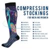 SKYSHU Peacock Compression Socks for Women Men(1 Pair), Non-Slip Circulation Knee High Stockings Long Tube Stocking for Running Cycling Travel Nurse Medical,20-30 mmHg view 4