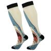SKYSHU Shark Compression Socks for Women Men(1 Pair), Non-Slip Circulation Knee High Stockings Long Tube Stocking for Running Cycling Travel Nurse Medical,20-30 mmHg view 1