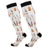 SKYSHU Halloween Gnome Compression Socks for Women Men(1 Pair), Non-Slip Circulation Knee High Stockings Long Tube Stocking for Running Cycling Travel Nurse Medical,20-30 mmHg view 1