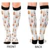 SKYSHU Halloween Gnome Compression Socks for Women Men(1 Pair), Non-Slip Circulation Knee High Stockings Long Tube Stocking for Running Cycling Travel Nurse Medical,20-30 mmHg view 2