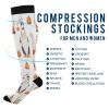 SKYSHU Halloween Gnome Compression Socks for Women Men(1 Pair), Non-Slip Circulation Knee High Stockings Long Tube Stocking for Running Cycling Travel Nurse Medical,20-30 mmHg view 4