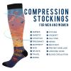 SKYSHU Happy Halloween Compression Socks for Women Men(1 Pair), Non-Slip Circulation Knee High Stockings Long Tube Stocking for Running Cycling Travel Nurse Medical,20-30 mmHg view 4