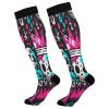 SKYSHU Skull Compression Socks for Women Men(1 Pair), Non-Slip Circulation Knee High Stockings Long Tube Stocking for Running Cycling Travel Nurse Medical,20-30 mmHg view 1