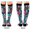 SKYSHU Skull Compression Socks for Women Men(1 Pair), Non-Slip Circulation Knee High Stockings Long Tube Stocking for Running Cycling Travel Nurse Medical,20-30 mmHg view 2