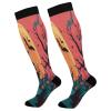 SKYSHU Halloween Compression Socks for Women Men(1 Pair), Non-Slip Circulation Knee High Stockings Long Tube Stocking for Running Cycling Travel Nurse Medical,20-30 mmHg view 1