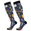 SKYSHU Halloween Ghost Compression Socks for Women Men(1 Pair), Non-Slip Circulation Knee High Stockings Long Tube Stocking for Running Cycling Travel Nurse Medical,20-30 mmHg view 1