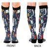 SKYSHU Halloween Ghost Compression Socks for Women Men(1 Pair), Non-Slip Circulation Knee High Stockings Long Tube Stocking for Running Cycling Travel Nurse Medical,20-30 mmHg view 2