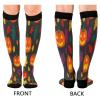 SKYSHU Halloween Pumpkin Compression Socks for Women Men(1 Pair), Non-Slip Circulation Knee High Stockings Long Tube Stocking for Running Cycling Travel Nurse Medical,20-30 mmHg view 2