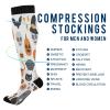 SKYSHU Halloween Cat Compression Socks for Women Men(1 Pair), Non-Slip Circulation Knee High Stockings Long Tube Stocking for Running Cycling Travel Nurse Medical,20-30 mmHg view 4