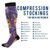 SKYSHU Halloween Skull Compression Socks for Women Men(1 Pair), Non-Slip Circulation Knee High Stockings Long Tube Stocking for Running Cycling Travel Nurse Medical,20-30 mmHg view 4