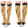 SKYSHU Halloween Ghost Pumpkin Compression Socks for Women Men(1 Pair), Non-Slip Circulation Knee High Stockings Long Tube Stocking for Running Cycling Travel Nurse Medical,20-30 mmHg view 2