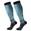 SKYSHU Halloween Pumpkin Compression Socks for Women Men(1 Pair), Non-Slip Circulation Knee High Stockings Long Tube Stocking for Running Cycling Travel Nurse Medical,20-30 mmHg view 1