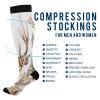 SKYSHU Deer Compression Socks for Women Men(1 Pair), Non-Slip Circulation Knee High Stockings Long Tube Stocking for Running Cycling Travel Nurse Medical,20-30 mmHg view 4