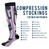 SKYSHU Halloween Cat Compression Socks for Women Men(1 Pair), Non-Slip Circulation Knee High Stockings Long Tube Stocking for Running Cycling Travel Nurse Medical,20-30 mmHg view 4