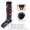 SKYSHU Halloween Evil Eye Compression Socks for Women Men(1 Pair), Non-Slip Circulation Knee High Stockings Long Tube Stocking for Running Cycling Travel Nurse Medical,20-30 mmHg view 3