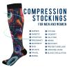 SKYSHU Halloween Evil Eye Compression Socks for Women Men(1 Pair), Non-Slip Circulation Knee High Stockings Long Tube Stocking for Running Cycling Travel Nurse Medical,20-30 mmHg view 4