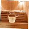 KONTONTY Classic Wooden Sauna Bucket Wood Barrel with Plastic Liner for Home and Spa Use Practical Handheld Water Scoop Set for Sauna and Steam Room Bathing Decorative Wood Barrel view 2