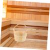 KONTONTY Classic Wooden Sauna Bucket Wood Barrel with Plastic Liner for Home and Spa Use Practical Handheld Water Scoop Set for Sauna and Steam Room Bathing Decorative Wood Barrel view 3