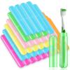 50 Pieces Travel Toothbrush Holder, Toothbrush Travel Case Cup Bulk, Portable Plastic Dust Proof Breathable, Toothbrush Holder for Travel Bathroom Indoor Outdoor Travel Trip Camping School view 1
