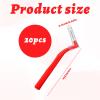 Interdental Brushes Red,20Pcs Interdental Brush Universal Dental Brushes with Non-Slip Handle,L Shaped Dental Floss Brush Angle Alternative Brushes Inter Dental Brushes for Braces Oral Cleaning view 2