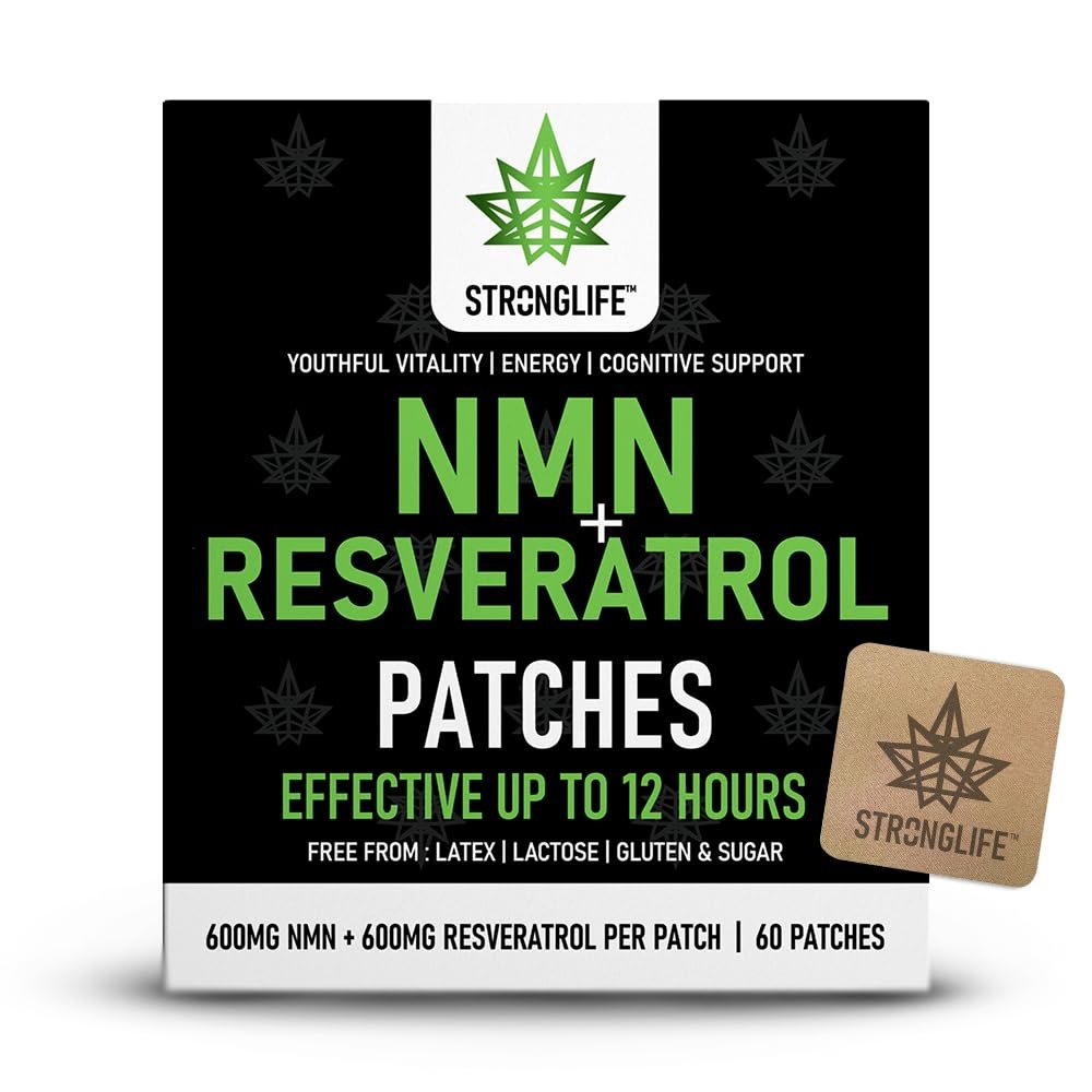 NMN & Resveratrol Patches  High Strength NMN Supplements UK Pure  High Absorption, 12 -Hour Release  Supports Cellular Health, Anti-Aging & Skin Vitality  30 Patches