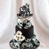 Glitter Motorcycle And Cool Biker Happy Birthday Cake Topper, Motorbike Rider Racing Theme Party, Cool Skull Theme Party Decoration Supplies view 4