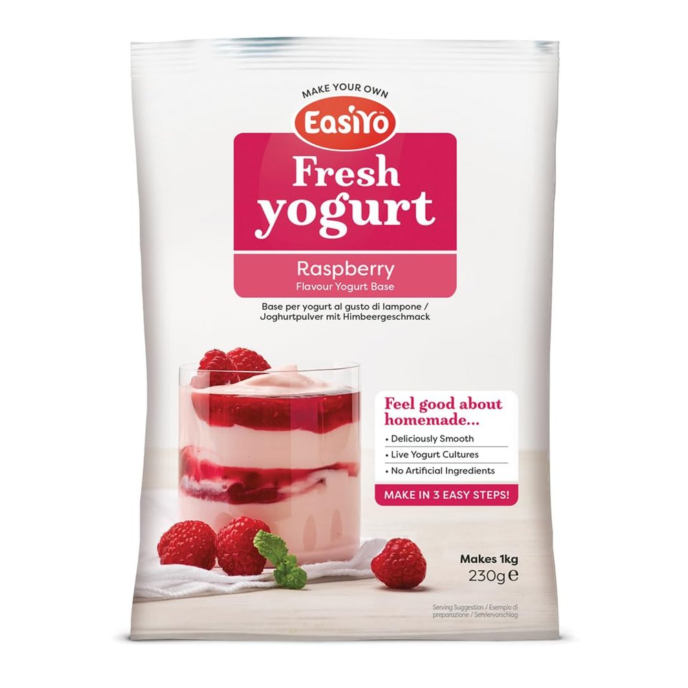 Easiyo Raspberry Flavoured Yogurt Mix Sachet 230g For Use With EasiYo Yogurt Makers