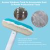 2024 New 4 in 1 Window Screen Cleaning Brush with Handle, Wet and Dry Window Cleaner with Squeege, Dog and Cat Hair Remover, Suitable for Furniture, Carpet, Clothes, Bedding, Window Screen view 3