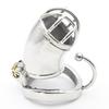 Male Chastity Device Made of Steel Cock Cage for Adult Sex Game with Scrotum Separator, Cage Length 60mm with 3 Size Rings(3 Size Rings) view 1