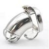 Male Chastity Device Made of Steel Cock Cage for Adult Sex Game with Scrotum Separator, Cage Length 60mm with 3 Size Rings(3 Size Rings) view 2