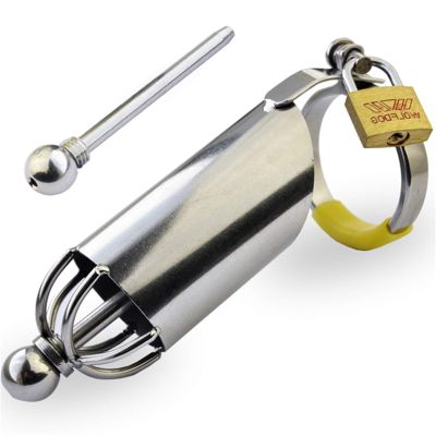 Chastity Cage Chastity Men Chastity Belt for Men Chastity Cage Metal Unique Appearance with Removable Urethral Dilator(43 mm)